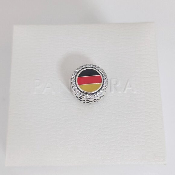 Pandora Germany Flag Bead Charm Exclusive Travel Pendant S925 Silver with box - Picture 6 of 9
